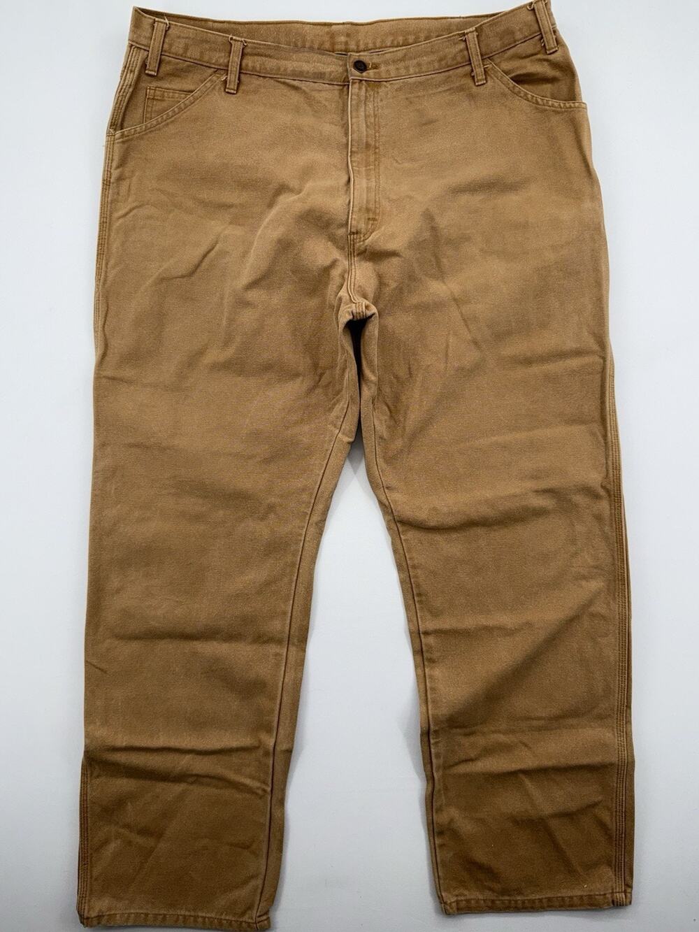 Dickies Carpenter Work Pants Mens ACTUAL 42x32 Brown Utility Hammer Loop